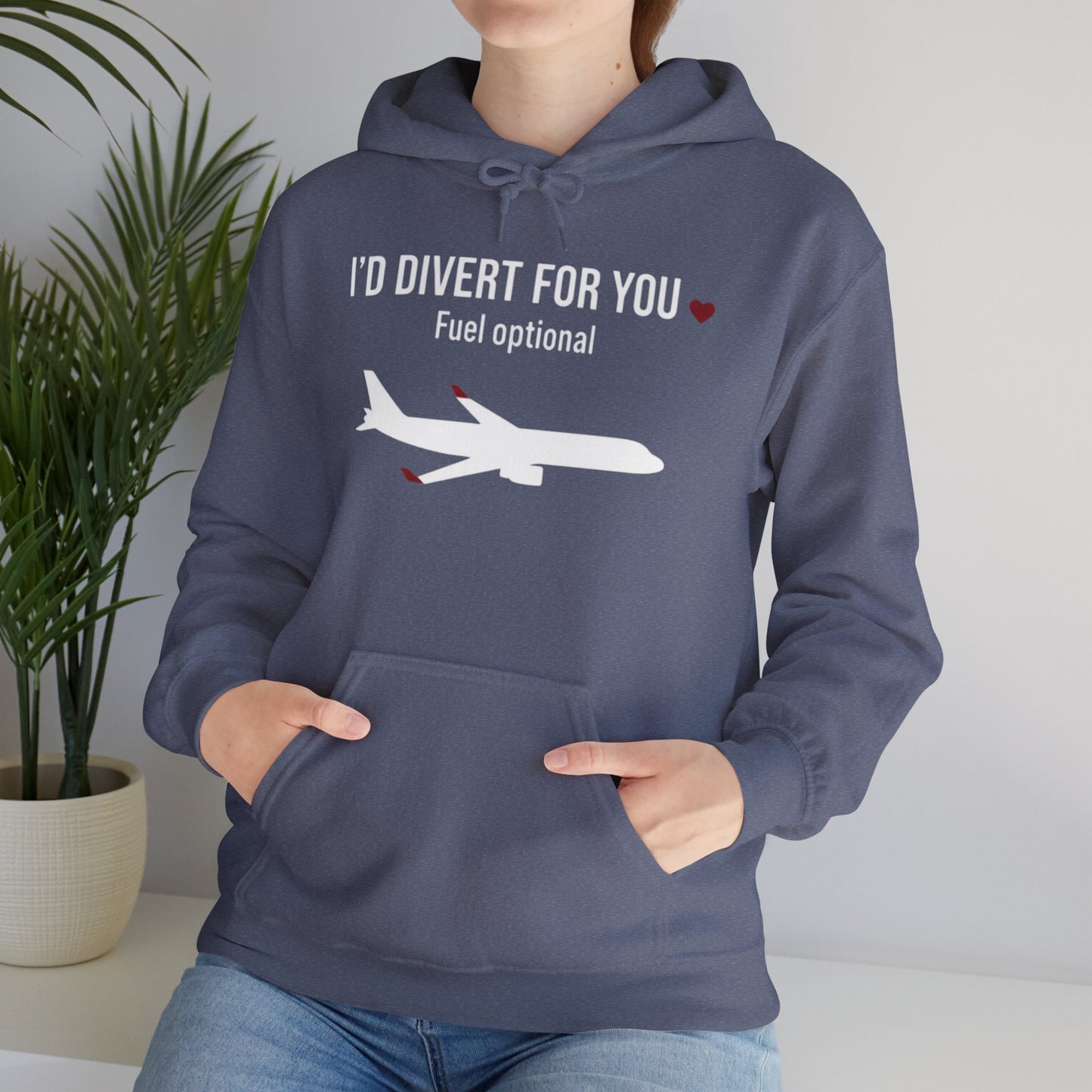 I'd Divert For You Hoodie — Valentine’s Aviation Apparel