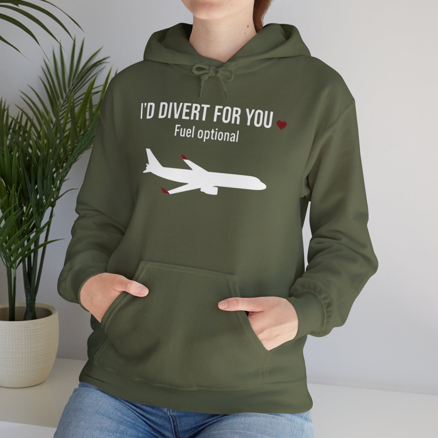 I'd Divert For You Hoodie — Valentine’s Aviation Apparel