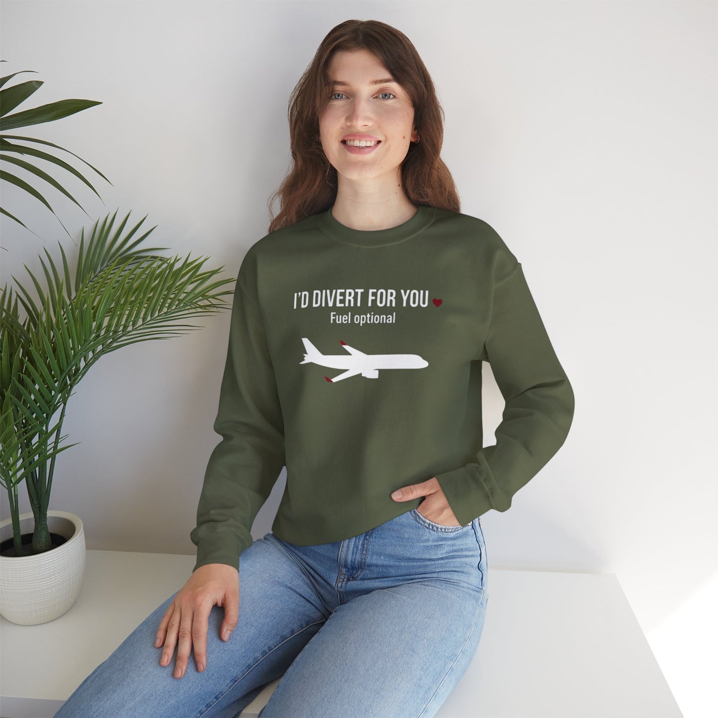 I’d Divert For You Sweatshirt - Valentines Aviation Apparel