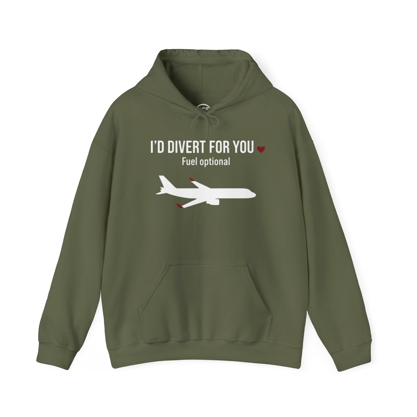 I'd Divert For You Hoodie — Valentine’s Aviation Apparel