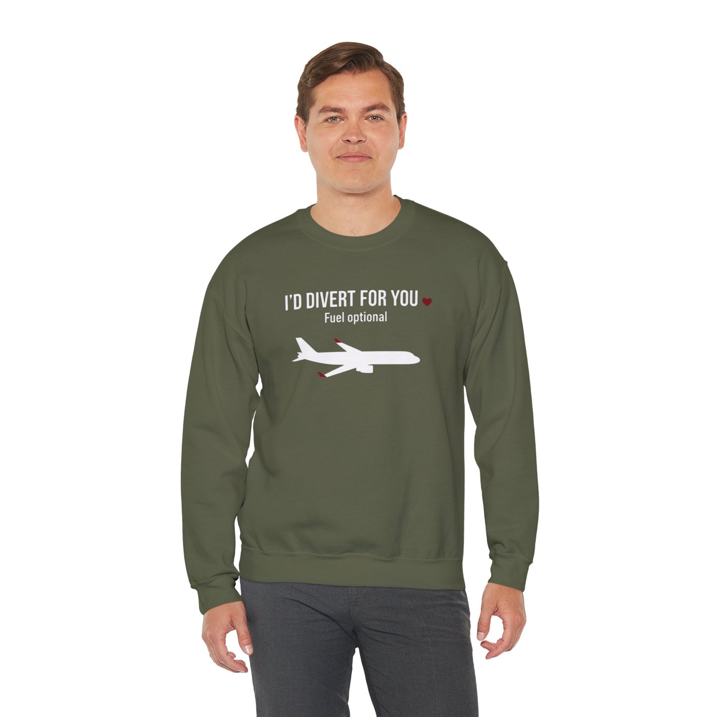 I’d Divert For You Sweatshirt - Valentines Aviation Apparel